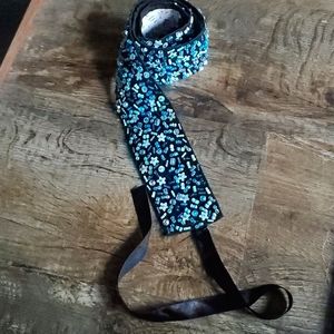 💎2/$30 Aqua-beaded black velvet belt